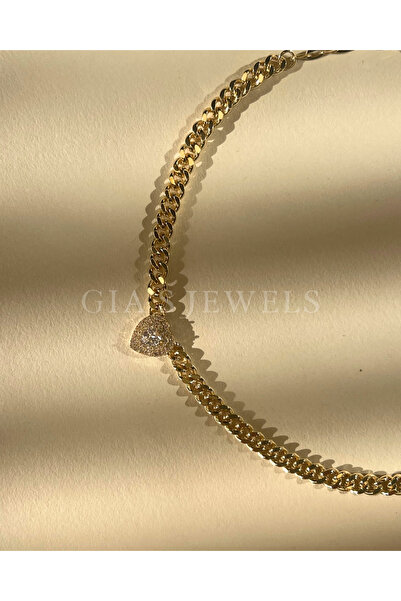 Generic Altın Kaplama Kalp ve Zincir Kolye - Kadın Takı - Cupid Kolye