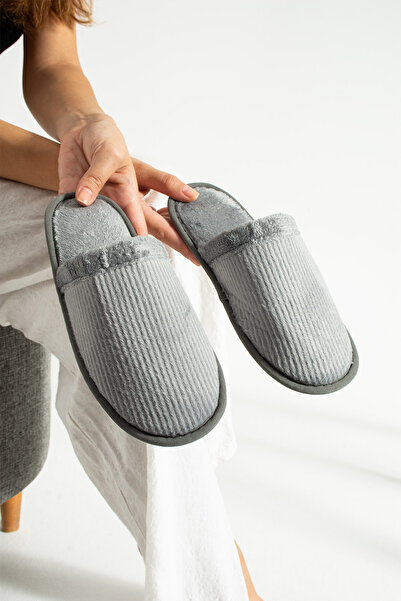 MODA BULVARI Γυναικείες παντόφλες εσωτερικού χώρου Βελούδινες παντόφλες από μ...