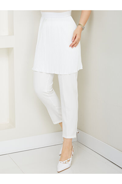 BETES Women's Hijab Ecru White Pleated Underwear Skirt Extender Petticoat Ple...