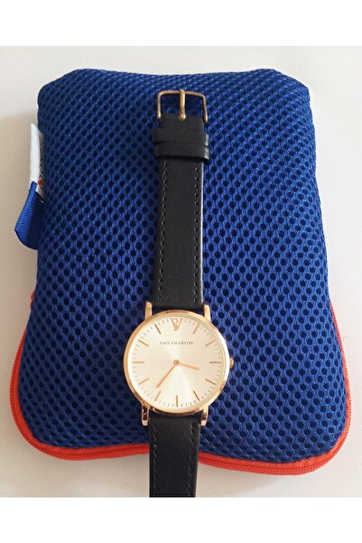 Modello Mavi Makyaj Çantası & Deri Kordonlu Kol Saati