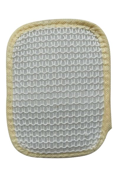 ilkadimbuklet Set of 4 Cotton Knitted Handheld Bath Loofahs |   Natural, Skin Friendly |   Store in Cloth Bag