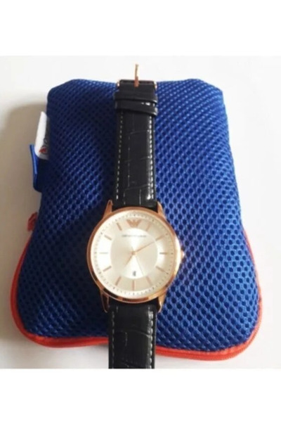 Modello Синя козметична чантичка и кожен каишка за ръчен часовник в комплект за подарък