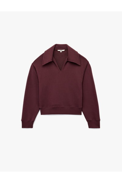 Koton Φούτερ με μακρυμάνικο γιακά πόλο με τρεις κλωστές κανονικής εφαρμογής