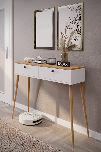 BAGAX 2 Kapaklı Ahşap Ayaklı Modern Dresuar
