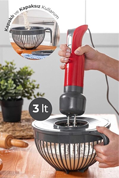 Stile Cucina 3 Liter Black Linea Mixer Container with Lid