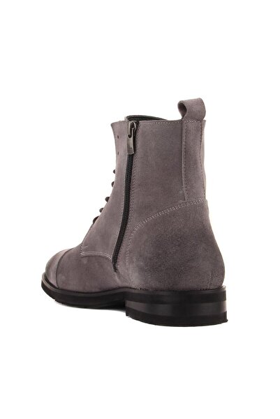 SailLakers Sail Lakers - Γκρι σουέντ, ανδρικές μπότες με κορδόνια και φερμουάρ