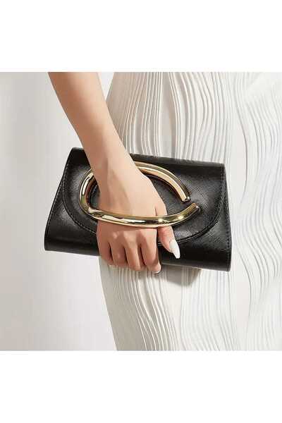 Bacoss Kadın Metalik Aksanlı Clutch El Çantası (BC-1229)