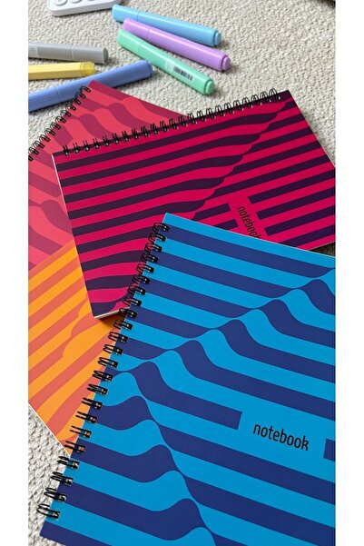 Apeirona Checkered Notebook Set |   4 Notebooks |   Oval Cornered |   A5. |   Steel Spiral |   90X4 - 360Pages