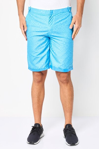 GAS Men Allover Print Basic Shorts, Light Blue