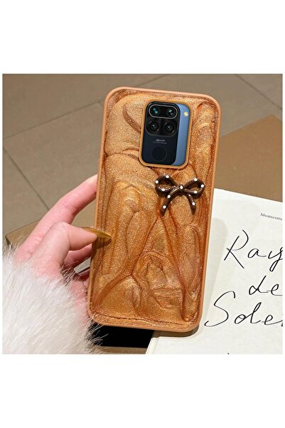 Pro Aksesuar Xiaomi Redmi Note 9 Uyumlu Kılıf Fionklu Silikon Kılıf Kahverengi