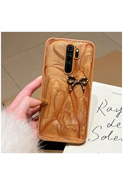 Pro Aksesuar Xiaomi Redmi Note 8 Pro Uyumlu Kılıf Fionklu Silikon Kılıf Kahve...