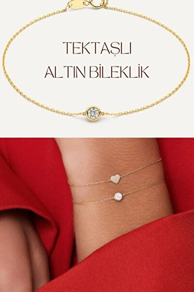 Hepimitu Tektaş Altın Bileklik