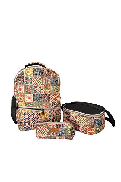 Moserini Authentic Patterned School Bag Set - 3-Piece, Backpack, Thermal Lunc...