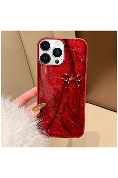 Zebana Apple iPhone 15 Pro Uyumlu Kılıf Fionka Silikon Kılıf Kırmızı