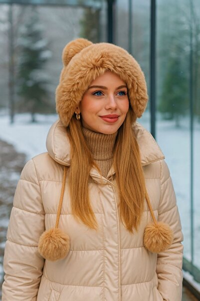 Axesoire 13516 Vizon Ponponlu Kulaklıklı Bere