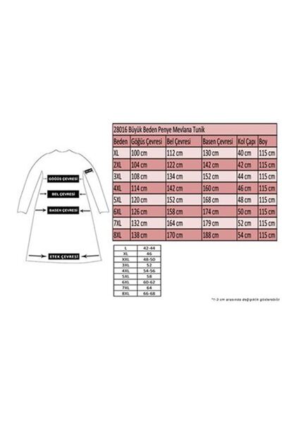 Eslina 28016 Large Size Combed Cotton Mevlana Tunic - Saks