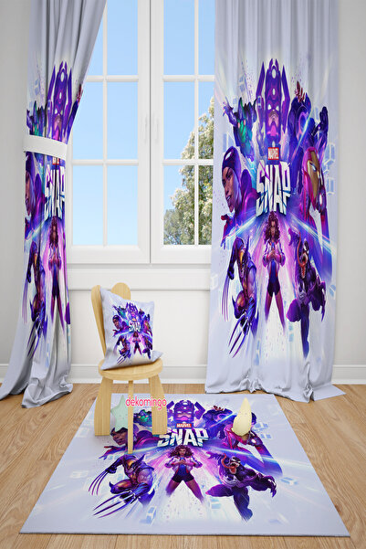 dekomingo Marvel Snap Patterned Children's Background Curtain 2 Wings