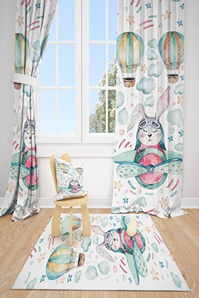 dekomingo ستارة خلفية لغرفة الأطفال على شكل أرنب طيار بجناحين