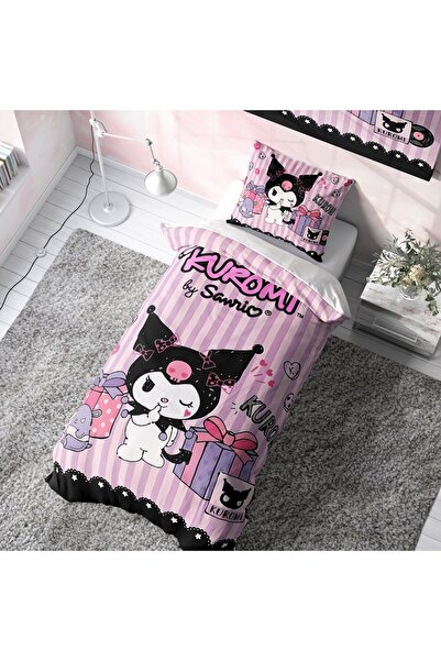 Viadela Kuromi Themed Pink Duvet Cover Set (Without Sheets)
