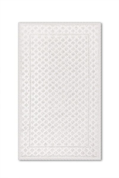 Bluenity Granada Natural Cotton 2-Piece Bath Mat Set 60X100 50X60 cm Ecru
