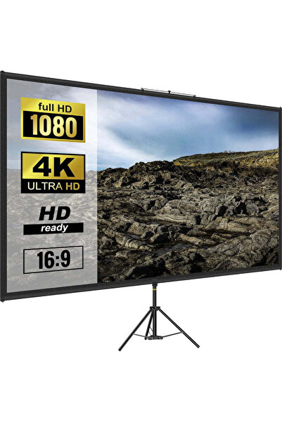 Velixo Ecran de proiecție 100", 4K HD, 16:9, trepied, 200–250 cm, unghi de 160°, portabil, interior/exterior