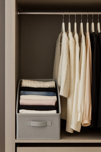 aydev home collection 4 Pieces Closet Organizer, Wardrobe Organizer, Clothes Storage Box Organizer Gray