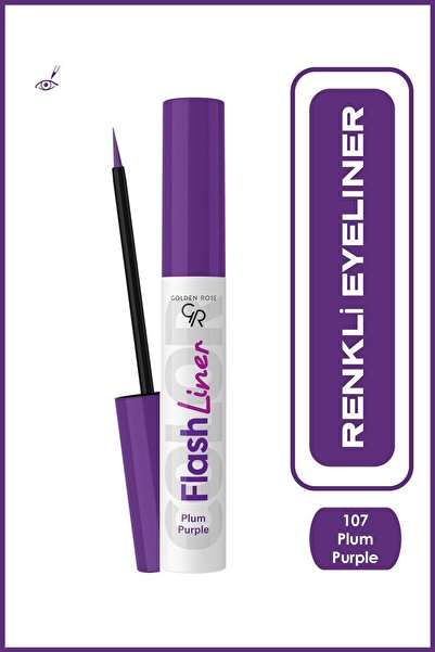 Golden Rose Flash Liner Colered Eyeliner No:107 Plum Purple - Renkli Eyeliner