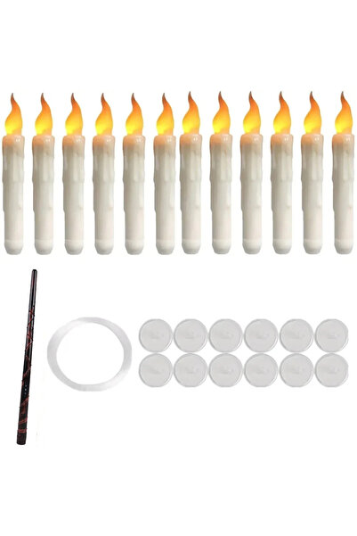 Choice 12 قطعة شموع مخروطية عديمة اللهب مع/بدون جهاز تحكم عن بعد، ومؤقت، وخافت.