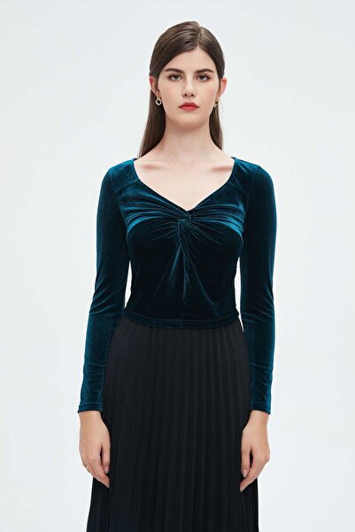 Nichii Women's Winter Velvet Long Sleeve Blouse