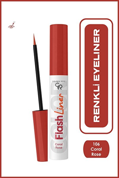 Golden Rose Flash Liner Colored Eyeliner No:106 Coral Rose - Colored Eyeliner - 8691190535162
