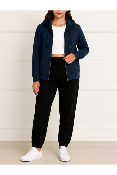 trendypassion Unisex tmavě modrá dvoudílná tepláková souprava na zip