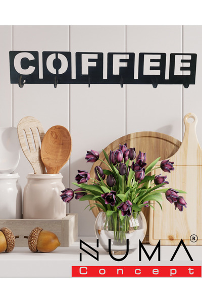 Numa Concept Decorative Coffee Written Kitchen Decoration Cup and Mug Hanger