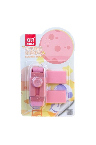 Flippy Retractable Eraser, Flippy, Soft, with Two Refills, Pink