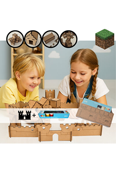 GOOD SIGN Castle Toy Made of Pixel Blocks, Wooden Painting Educational Play S...