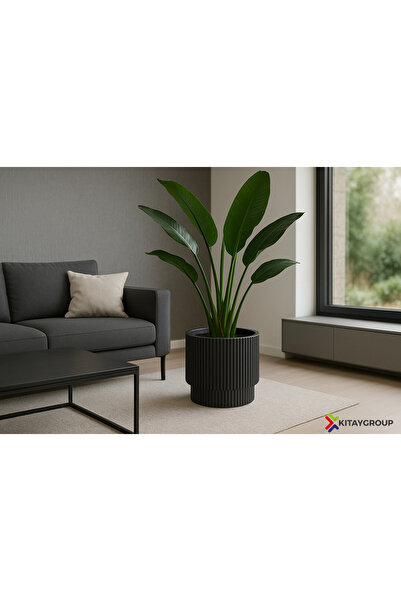 KıtayGroup Vega Model Büyük Dekoratif Modern Saksı Ve Vazo 30 Lt ( 36.6 Cm X 36.6 Cm ) Iç Hazneli