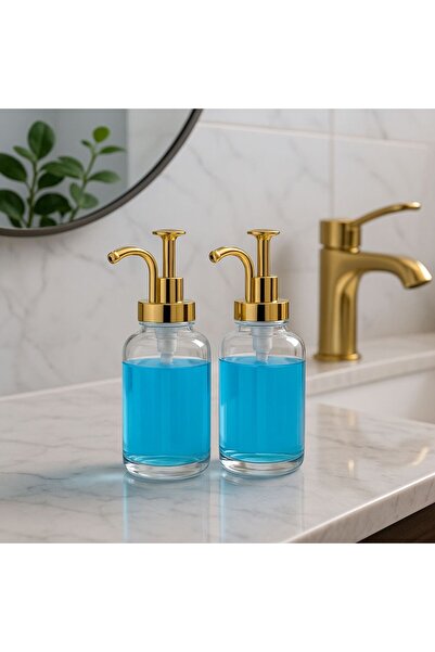 YzHome 2'li Cam Sıvı Sabunluk&Losyon Seti 500ml