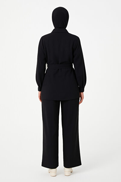 asalya Women's Linen Bottom Top Double Modest Suit