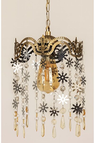 VENON Güven Avize Iley Tekli Kt Siyah Sarı Patine Avize