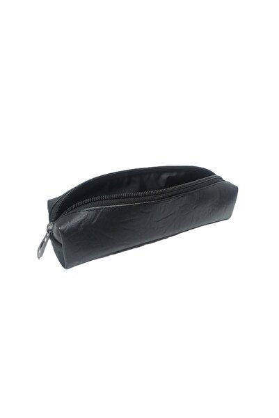 SYAZE حامل أقلام أسود بسيط - للاستخدام للجنسين - جلد صناعي