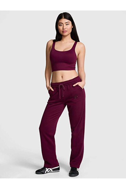 PINK Ivy Düz Paça Polar Eşofman Altı