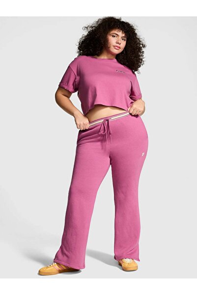 PINK Ivy Polar Yırtmaçlı Geniş Paça Eşofman Altı