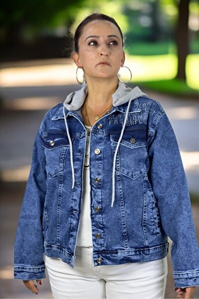 yagmurberen Removable Combed Hood with Stone Ornament with Pocket Large Size ...