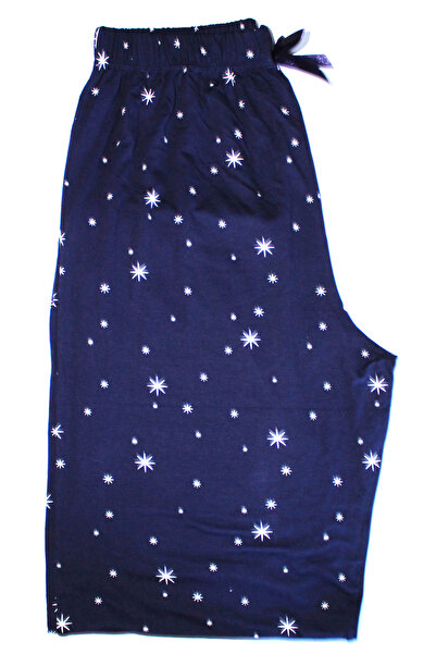 Made By me PATTERNED-BLACK-DARK BLUE Large Size Pajama Bottoms Modal Fabric Modern Quality Women's Pajama Bottoms