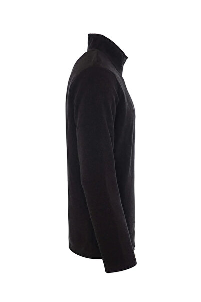 COMBİNE MİCHAİL Erkek Yarım Fermuarlı Dik Yaka Basic Siyah