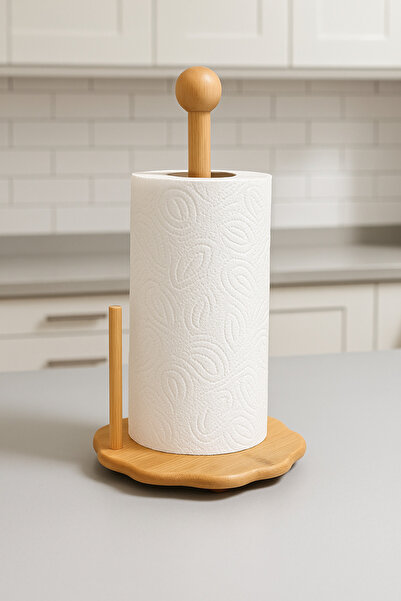 YzHome Bamboo Paper Towel Holder Organizer Bathroom Napkin Holder