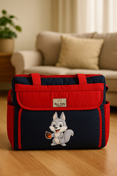Rain Baby حقيبة العناية بالطفل بطبعة السنجاب