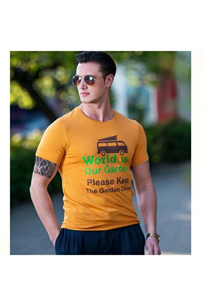 Exve Exclusive Motorhome Camper Nature Environmental Themed Crew Neck Unisex Printed T-Shirt