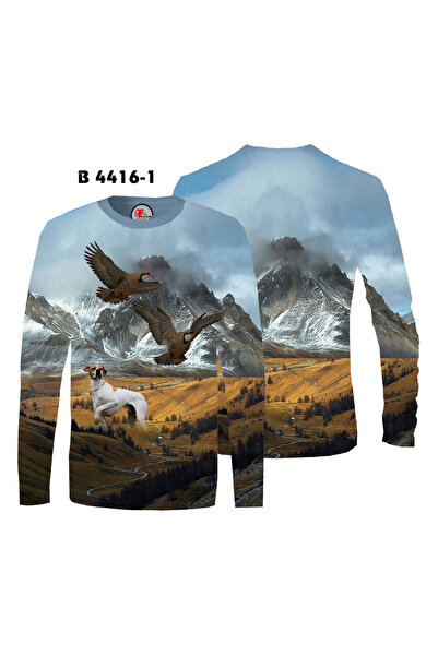 HT Outdoor Modelul nostru de tricou cu mânecă lungă, cu model de cupcake și figurină de pointer.