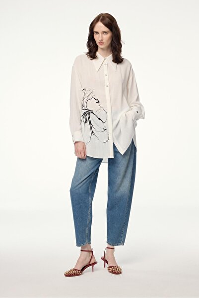 Zühre Довгорукавна сорочка з візерунком, екрю, G-0110