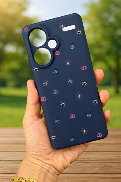 Vip Case Redmi Note 13 Pro Plus - MİNİ EVIL EYE DESENLİ Silikon Darbe Emici K...